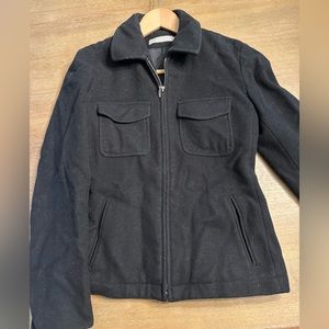 Women’s Jcrew black wool zip up jacket. Size petite XS
